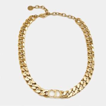 Pre Owned Dior  Danseuse Etoile Gold Tone Choker Necklace
