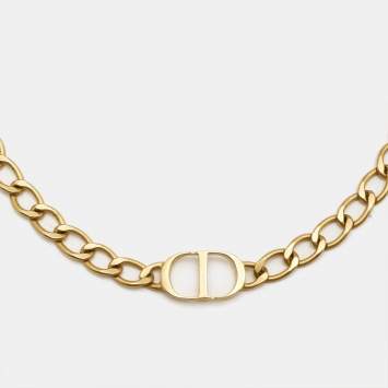 Pre Owned Dior 30 Montaigne Gold Tone Thin Choker Necklace