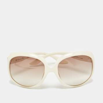 Pre Owned Dior White/Brown Gradient Glossy 1 Oversized Sunglasses