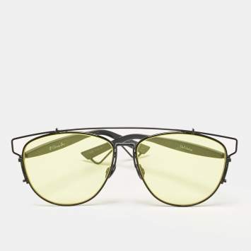 Dior Yellow/Black 65Z2K Technologic Aviator Sunglasses