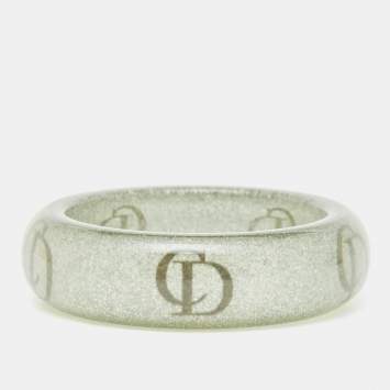 Pre Owned Dior CD Logo Resin Bangle Bracelet