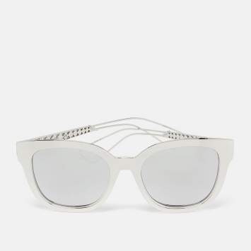 Pre Owned Dior Silver Mirrored TGUDC Diorama 1 Wayfarer Sunglasses