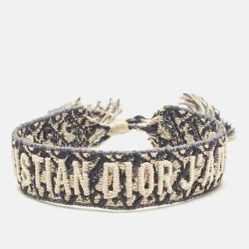 Pre Owned Dior Blue J'adior Woven Fabric Friendship Bracelet