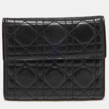 Pre Owned Dior Black Cannage Leather Ring Agenda Cover
