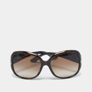 Pre Owned Dior Black Gradient DiorMinuit Crystals Square Sunglasses