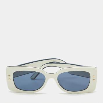 Pre Owned Dior DiorPacific S1U  White/Navy Blue Square Sunglasses