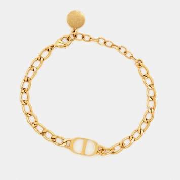 Pre Owned Dior Petit CD Gold Tone Bracelet