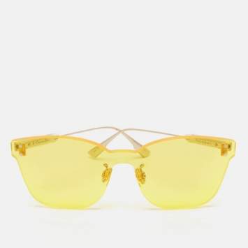Pre Owned Dior Yellow /Gold Dior Color Quake Square Sunglasses