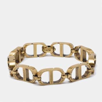 Pre Owned Dior CD Gold Tone Link Bracelet