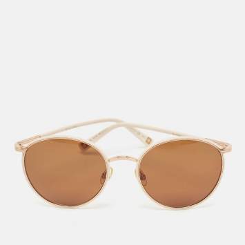 Pre Owned Dior Brown/Light Beige DiorAdelaide Round Sunglasses