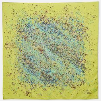 Christian Dior Green Printed Silk Scarf 