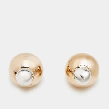 Dior Tribales Two Tone Metallic Stud Earrings