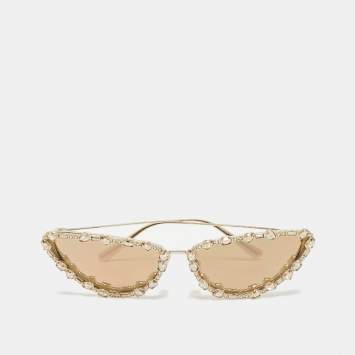Pre Owned Dior Gold MissDior B1U Crystals Cat Eye Sunglasses
