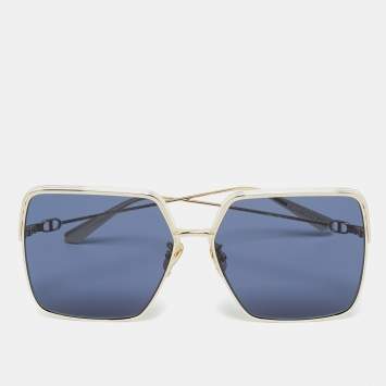 Dior Blue/Gold Tone Everdior SU1 Oversized Sunglasses