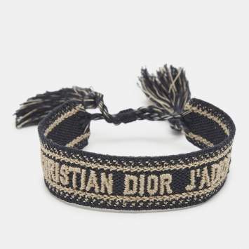 Dior Navy Blue J'adior Woven Friendship Bracelet