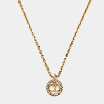 Dior Petit CD Crystals Gold Tone Necklace