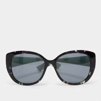 Pre Owned Dior Black/White Gradient Cannage Lady Lady 1 Butterfly Sunglasses