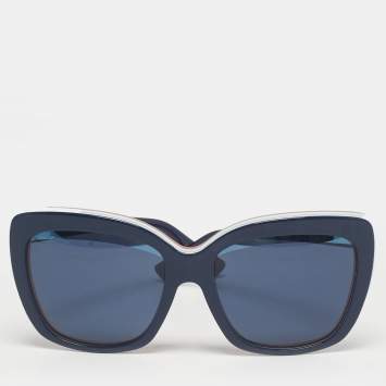 Pre Owned Dior Blue/Orange 3985O Graphic F Cat Eye Sunglasses