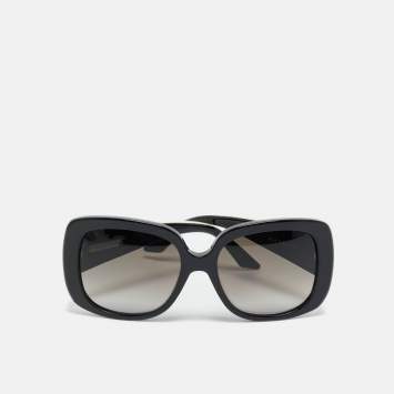 Pre Owned Dior Black/Ivory Gradient G4FHA Lady Lady1 Square Sunglasses