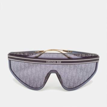 Pre Owned Dior Navy Blue Oblique Club M2U Shield Sunglasses