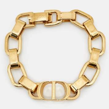 Pre Owned Dior CD Gold Tone Bracelet