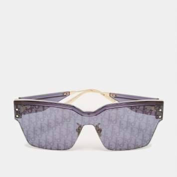 Pre Owned Dior Blue/Gold Tone Oblique Club M4U Shield Sunglasses