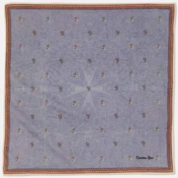 Pre Owned Dior Vintage Lilac Paisley Print Cotton Blend Bandana/Handkerchief 