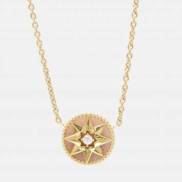 Pre Owned Christian Dior Rose des Vents Opal 18K Pink Gold Pendant Necklace 