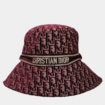 مملوكة مسبقًا Dior Red Oblique Velvet Bucket Hat