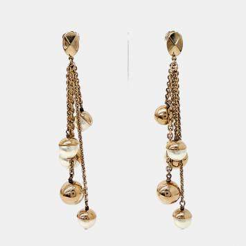 Pre Owned Dior Gold Plated Pearl earrings