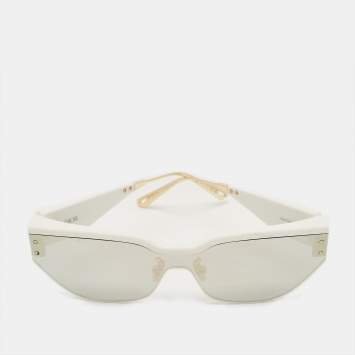 Pre Owned Dior White/Grey Mirrored 51A4 DiorClub M3U Cat Eye Sunglasses