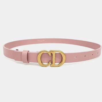 Pre Owned Dior Pink Leather Saddle Belt