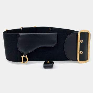 Pre Owned Dior Leather saddle belt