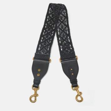 مملوكة مسبقًا حمالة حقيبة كتف ديور جلد مضفر أسود