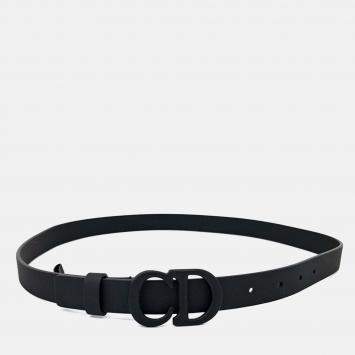 Pre Owned Dior Black Leather Belt