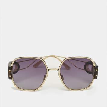 Pre Owned نظارة شمسية ديور مونتيج إس 5 يو مربعة سوداء/ذهبية اللون