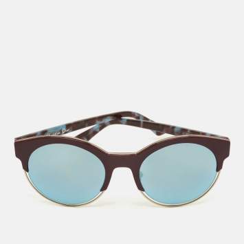Pre Owned Dior Burgundy/Grey Gradient Sideral 1 Round Sunglasses