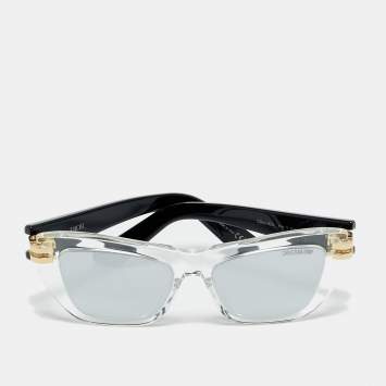 Pre Owned نظارة شمسية ديور عيون قطة ديور B2U 89A4 عاكسة فضي ة/سوداء