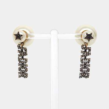 Pre Owned Dior Gold Peral Tribal Earrings