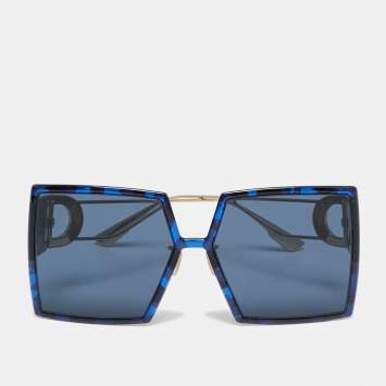 Pre Owned Dior Blue/Gold Tone JBWA9 30Montaigne Oversized Sunglasses
