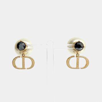 Pre Owned Christian Dior Gold Tone Earrings
