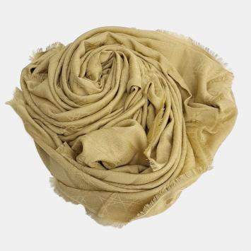Pre Owned Christian Dior mustard Cashmere, Silk, Wool scarf