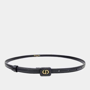 Pre Owned Christian Dior Black Leather Barbie Belt