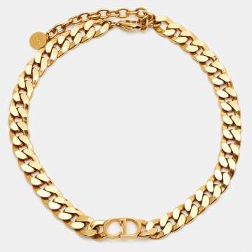 Pre Owned Dior Danseuse Étoile Gold-Tone Metal  Choker Necklace 