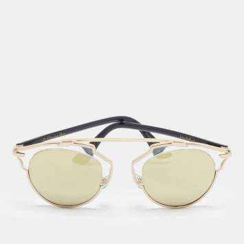 Pre Owned Dior Gold Mirrored So Real Aviator Sunglasses
