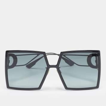 Pre Owned Christian Black Dior 30Montaigne SU Oversized Square Sunglasses