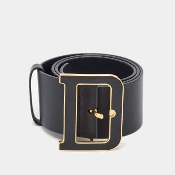 Pre Owned Dior Diorquake 75CM Buckle Belt Black Leather