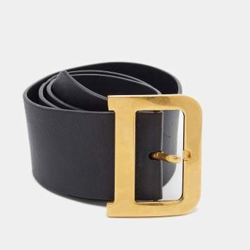 Pre Owned Dior Diorquake 75CM Buckle Belt Black Leather
