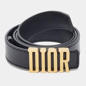 مملوكة مسبقًا Dior D-Fence 85 CM Buckle Belt Black Leather