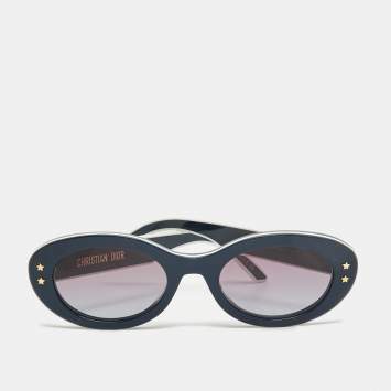 Pre Owned Dior Navy Blue/White DiorPacific B41 Cat Eye Sunglasses